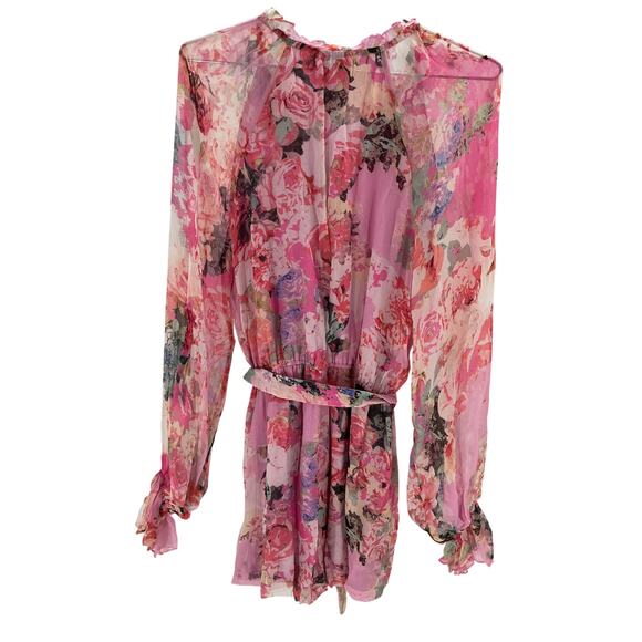 Hemant and Nandita Pink Floral Romper - Picture 3 of 5